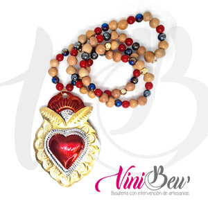 Collar Corazón de Hojalata Dorada
