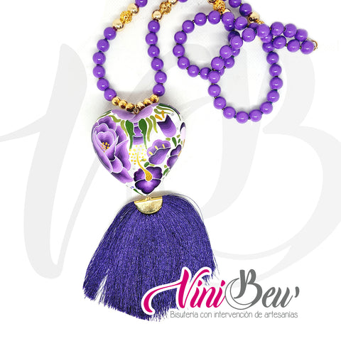 Collar Corazón Grande del Istmo con Motita