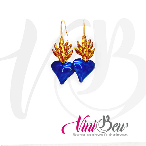 Aretes Corazón de Hojalata con Motitas
